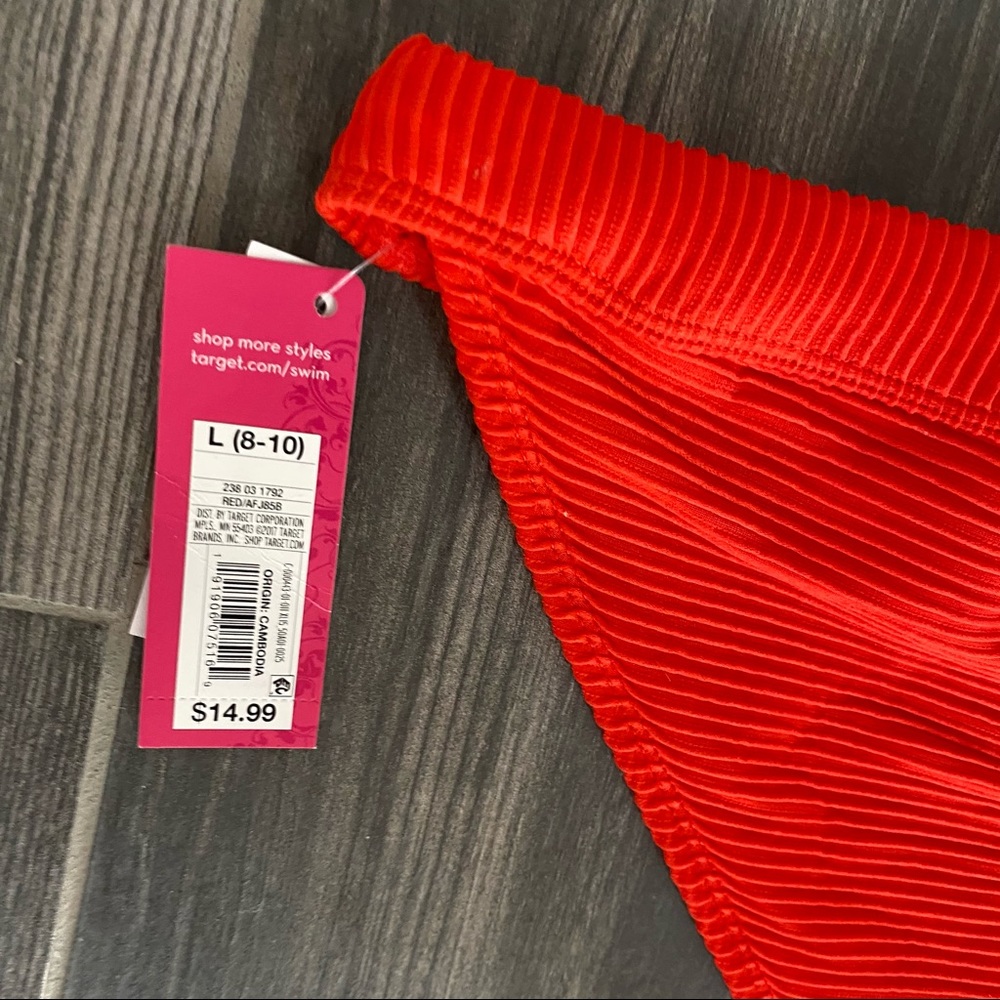 Xhilaration Red Rib Cheeky Bottom Large - Picture 7 of 7
